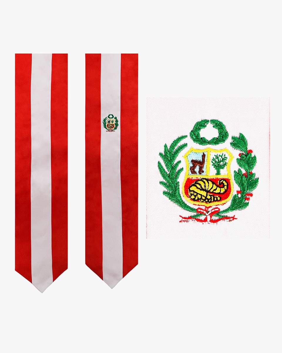 17 Country Flag Graduation Stoles Embroidery Sashes for Study Aboard International Students