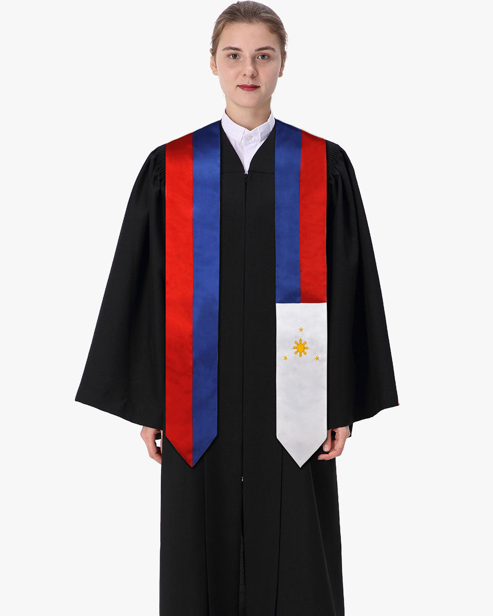17 Country Flag Graduation Stoles Embroidery Sashes for Study Aboard International Students