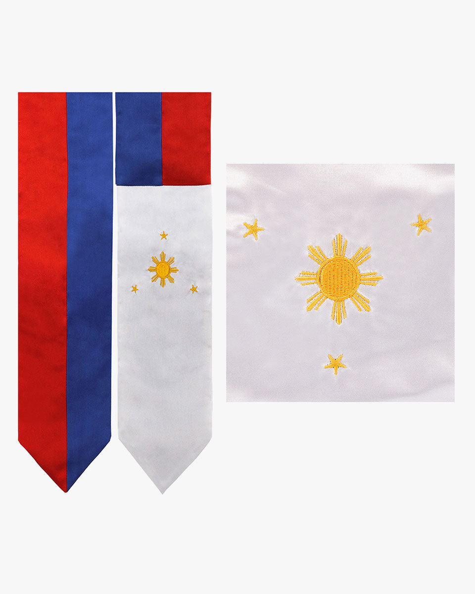 17 Country Flag Graduation Stoles Embroidery Sashes for Study Aboard International Students