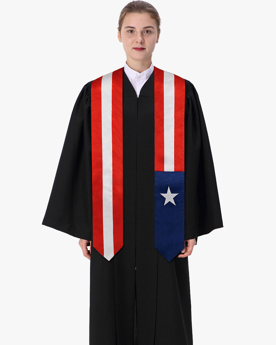 17 Country Flag Graduation Stoles Embroidery Sashes for Study Aboard International Students