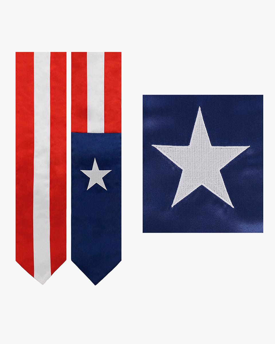 17 Country Flag Graduation Stoles Embroidery Sashes for Study Aboard International Students