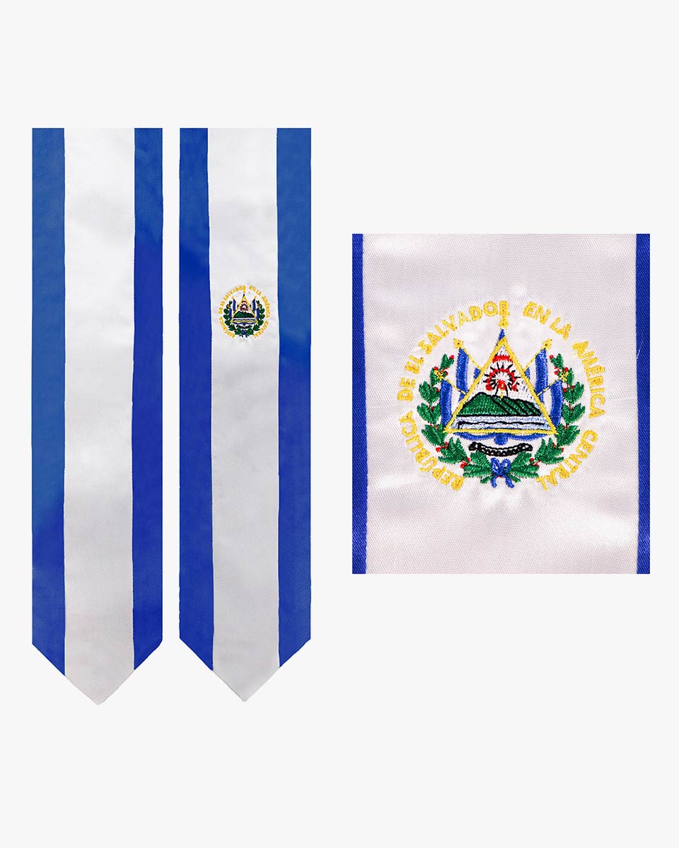 17 Country Flag Graduation Stoles Embroidery Sashes for Study Aboard International Students