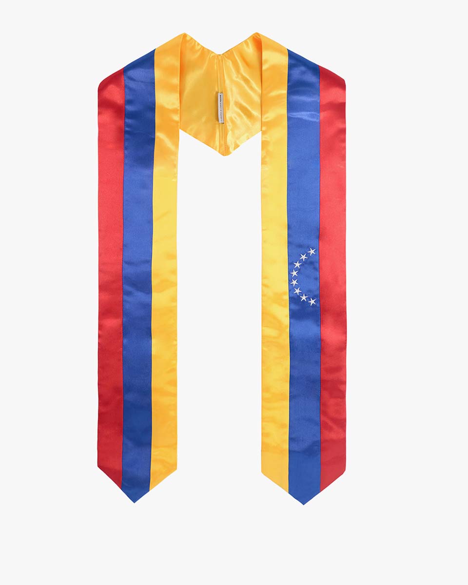 17 Country Flag Graduation Stoles Embroidery Sashes for Study Aboard International Students