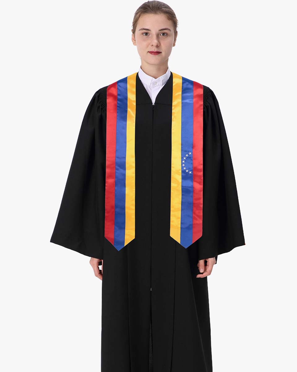 18 Country Flag Graduation Stoles Embroidery Sashes for Study Aboard International Students