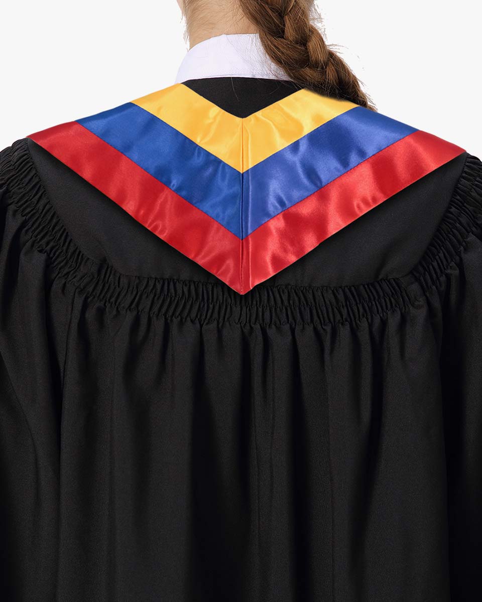 17 Country Flag Graduation Stoles Embroidery Sashes for Study Aboard International Students