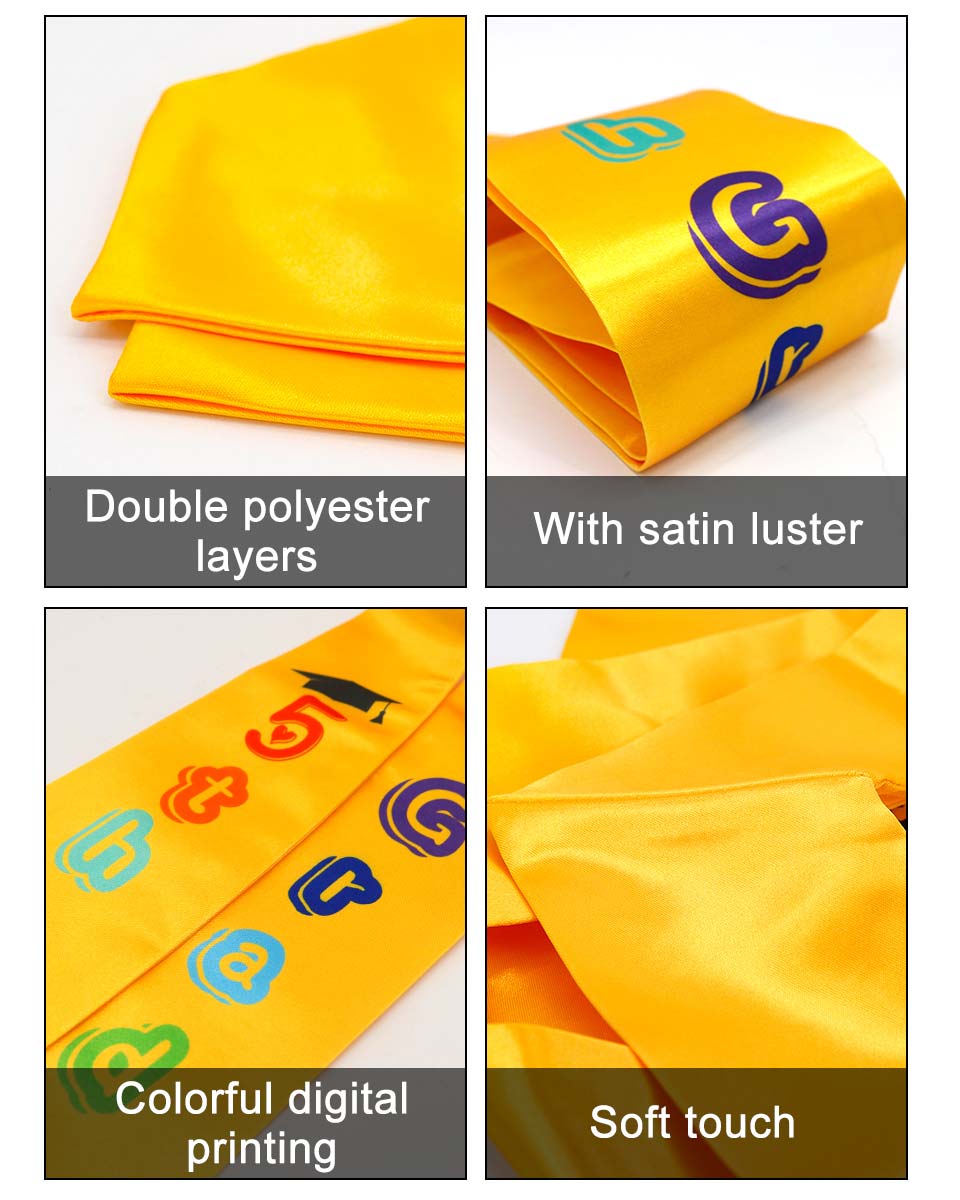 Printed Graduation Stole for 5th Grade Graduates - 3 Colors Available
