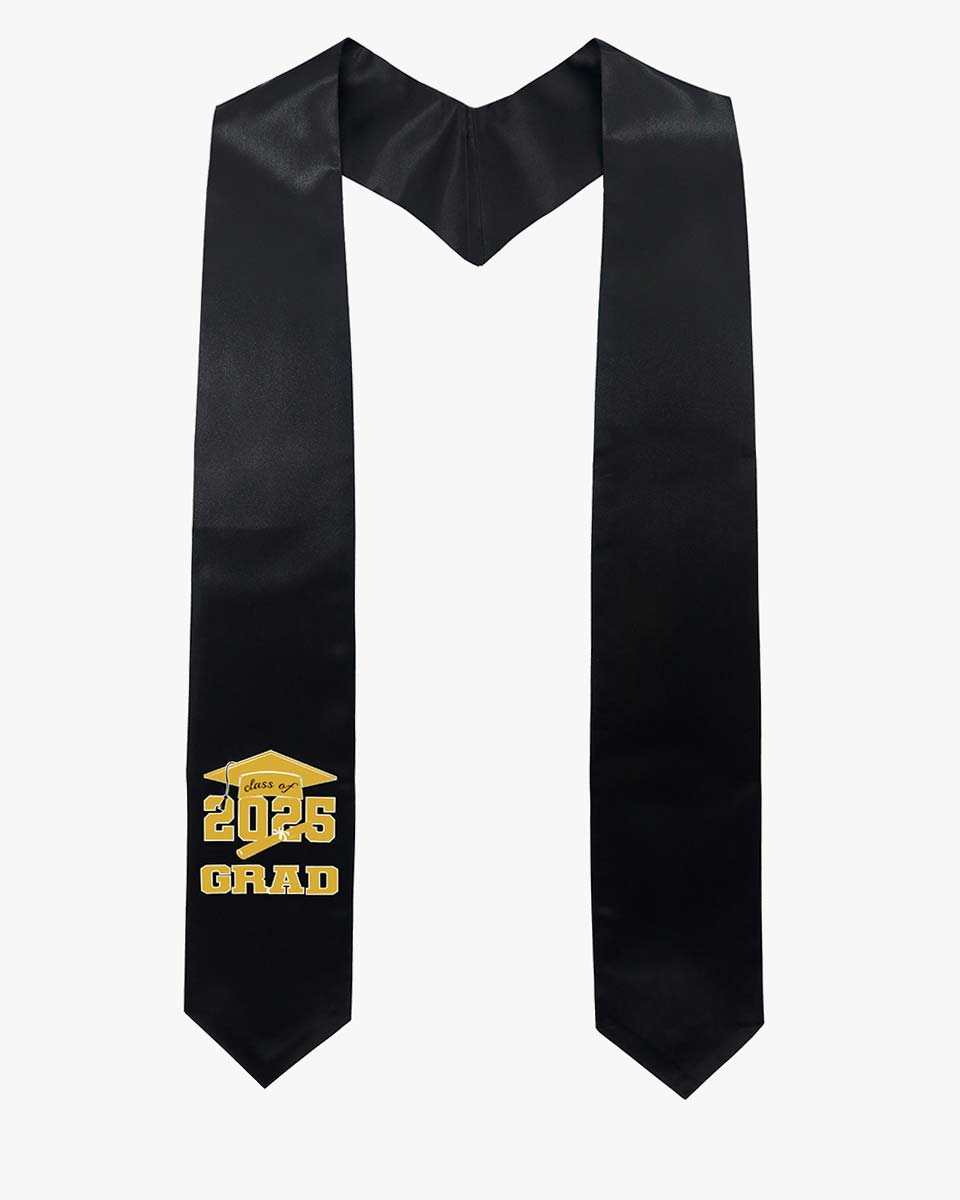 Class of 2025 Adults Imprinted Graduation Stoles with Classic End - 2 Colors Available
