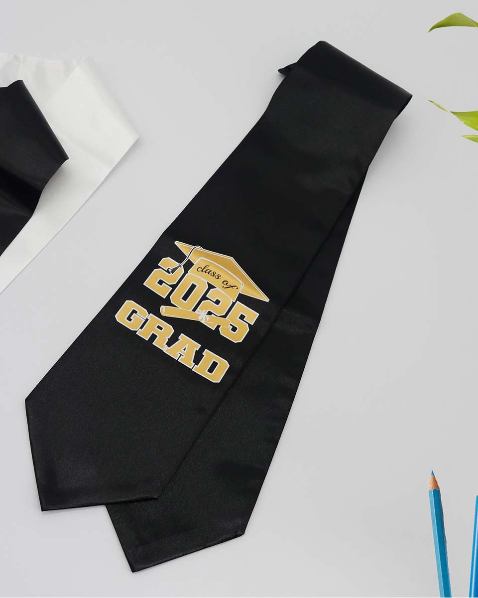 Class of 2025 Adults Imprinted Graduation Stoles with Classic End - 2 Colors Available