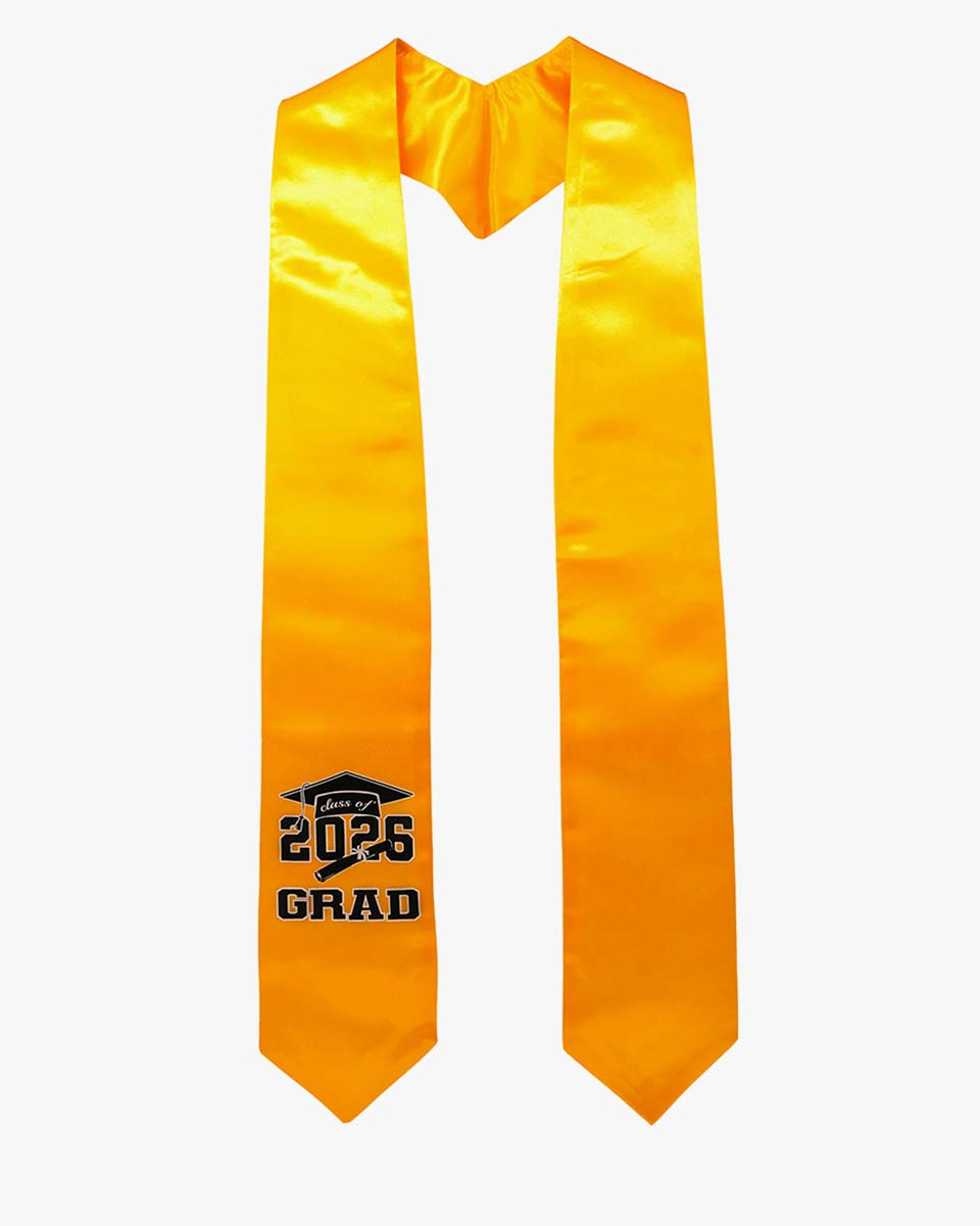 Class of 2026 Adults Imprinted Graduation Stoles with Classic End - 2 Colors Available
