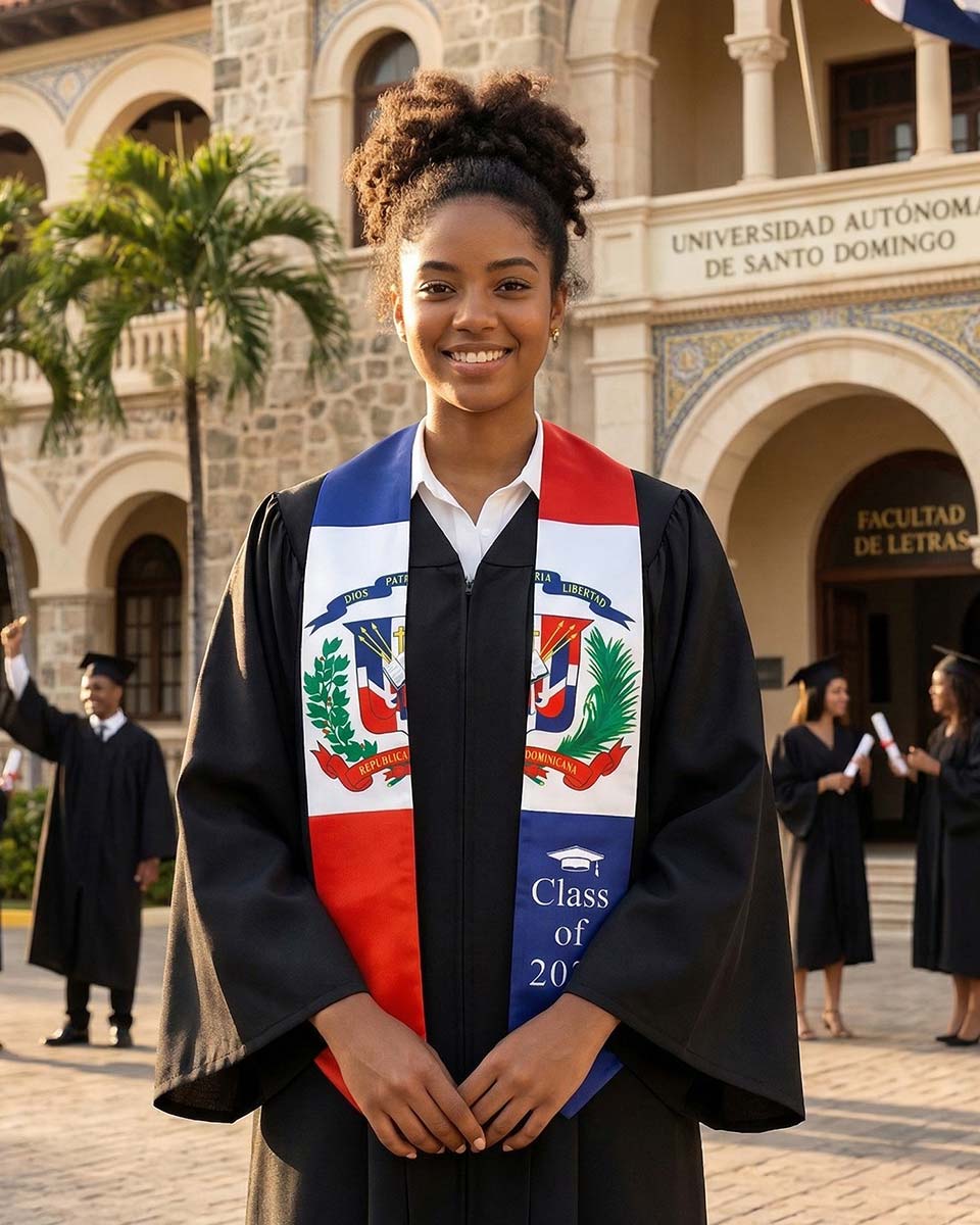 Class of 2026 Printed Flag Graduation Stole 72" - 8 Styles Available