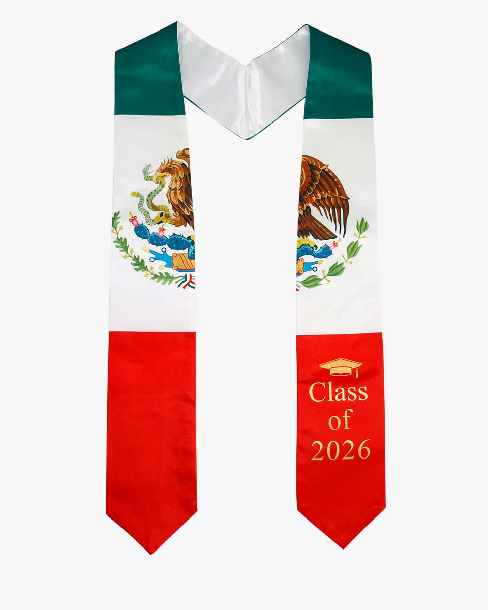 Class of 2026 Printed Flag Graduation Stole 72" - 8 Styles Available