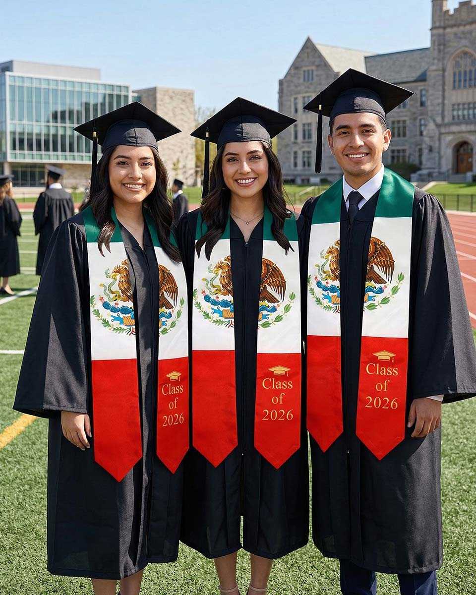 Class of 2026 Printed Flag Graduation Stole 72" - 8 Styles Available