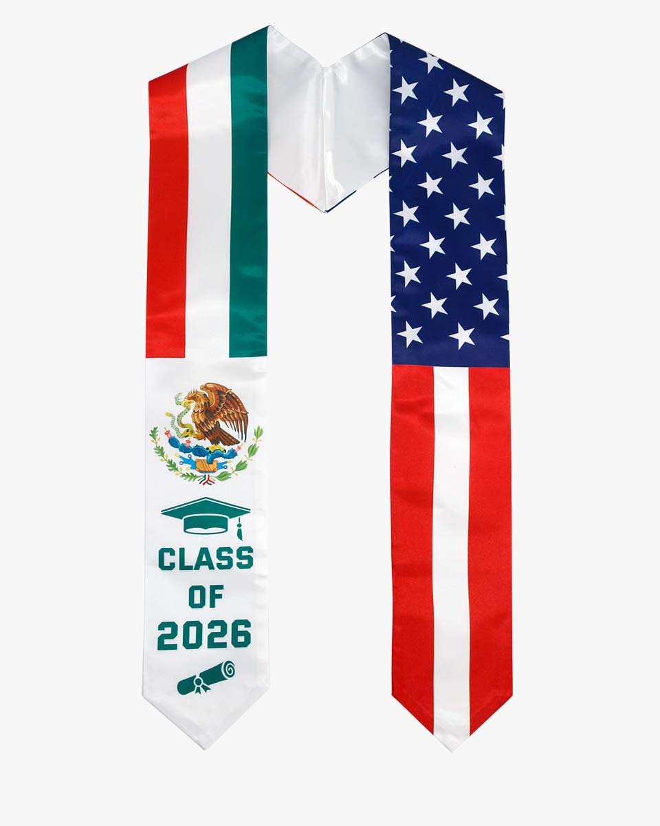 Class of 2026 Printed Flag Graduation Stole 72" - 8 Styles Available