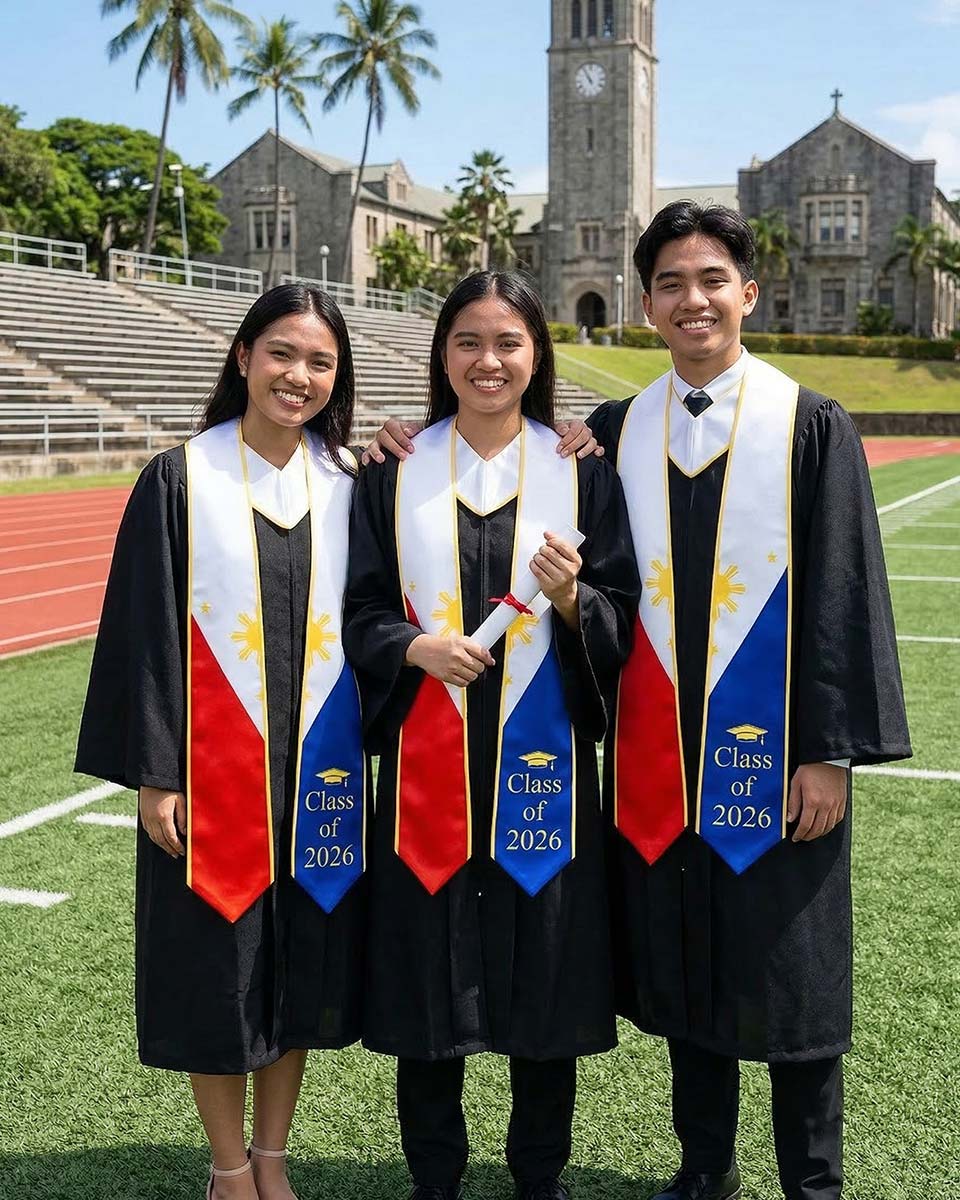 Class of 2026 Printed Flag Graduation Stole 72" - 8 Styles Available