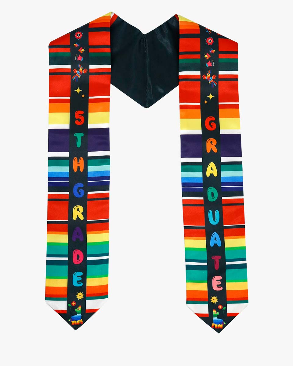 Mexico Graduation Printed Stole for 5th Grade Graduates