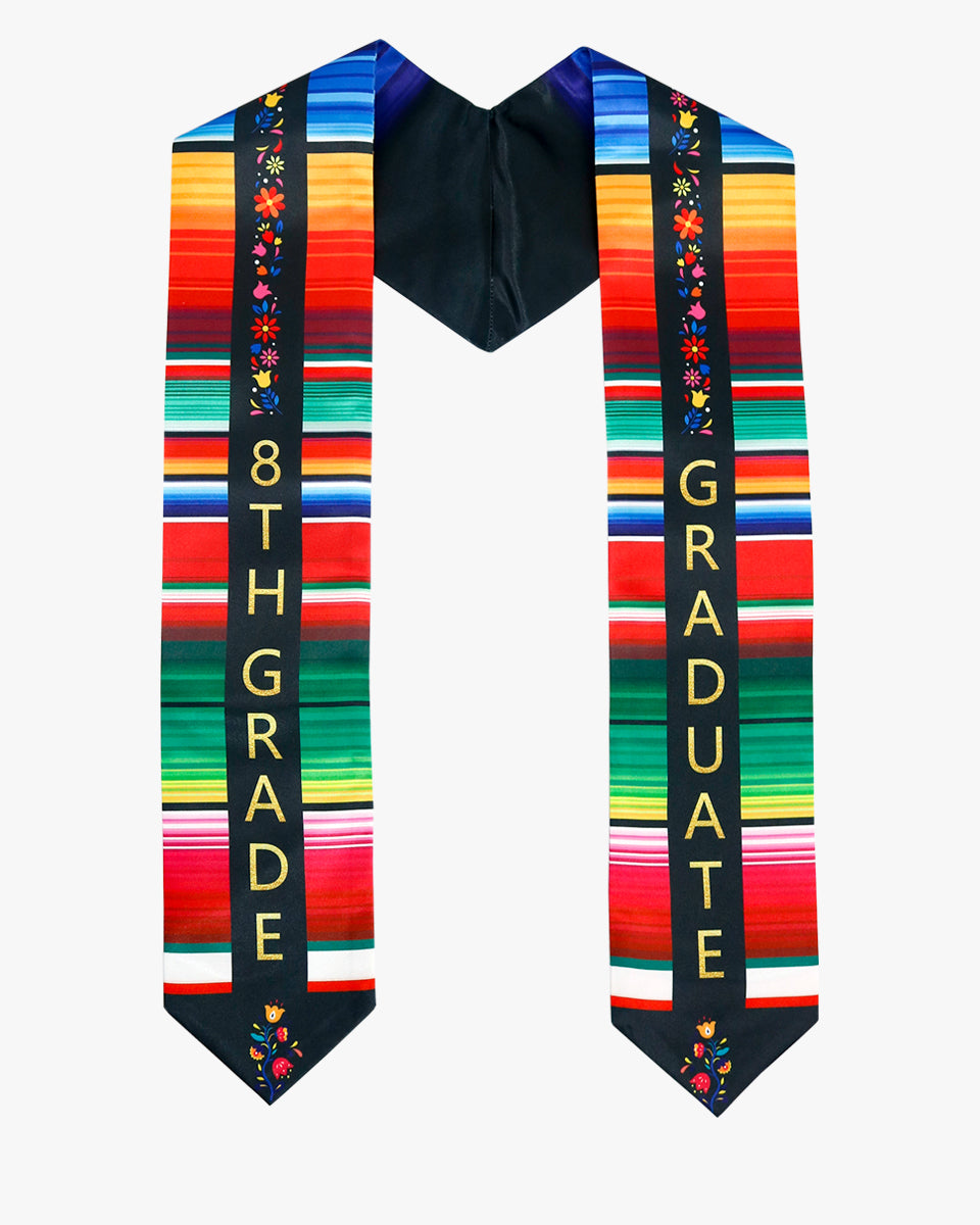 Mexico Graduation Printed Stole for 8th Grade Graduates