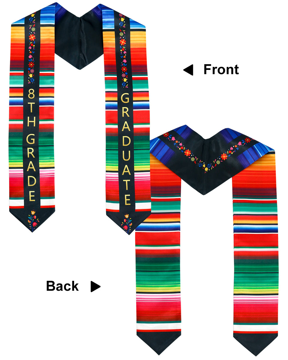 Mexico Graduation Printed Stole for 8th Grade Graduates