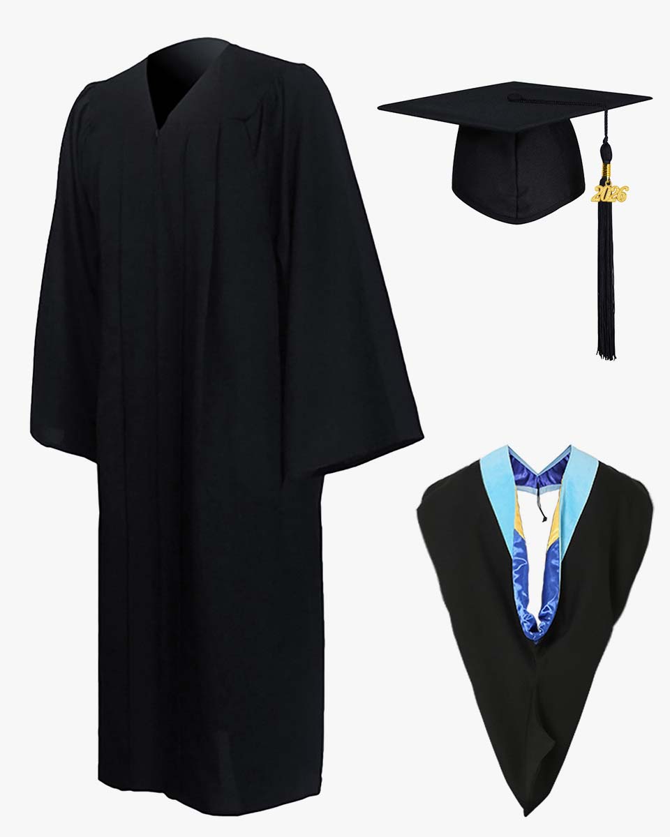 Economy Bachelor Graduation Cap Gown Hood Package