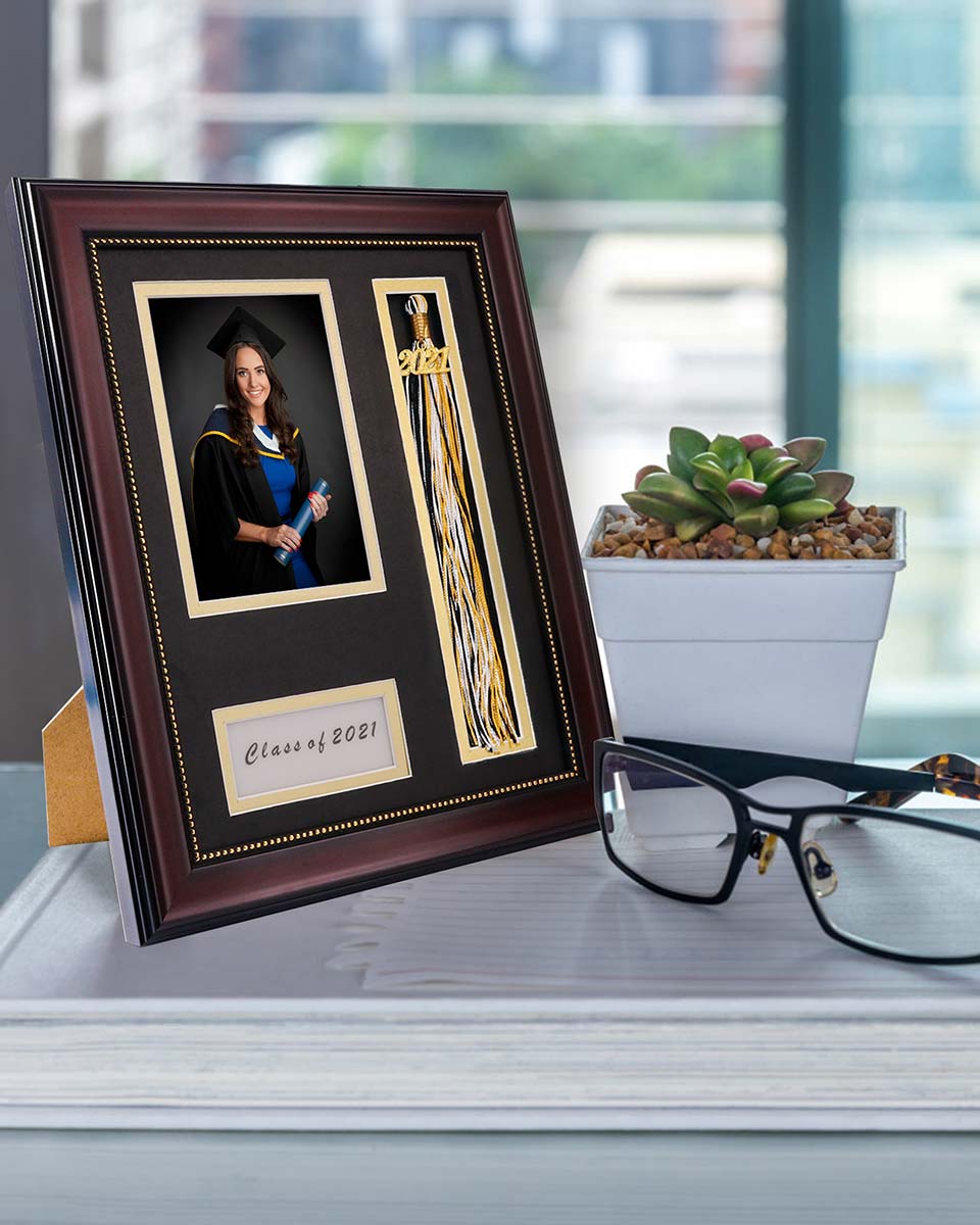 Graduation Shadow Box Frame for Photo with Tassel Insert - 3 Sizes Available