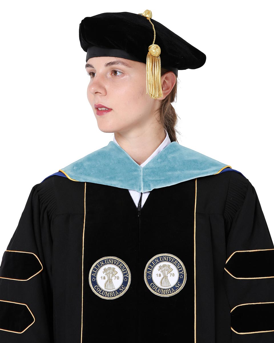 Deluxe Doctoral Hood with Gold Piping - 30 Color Combinations Available