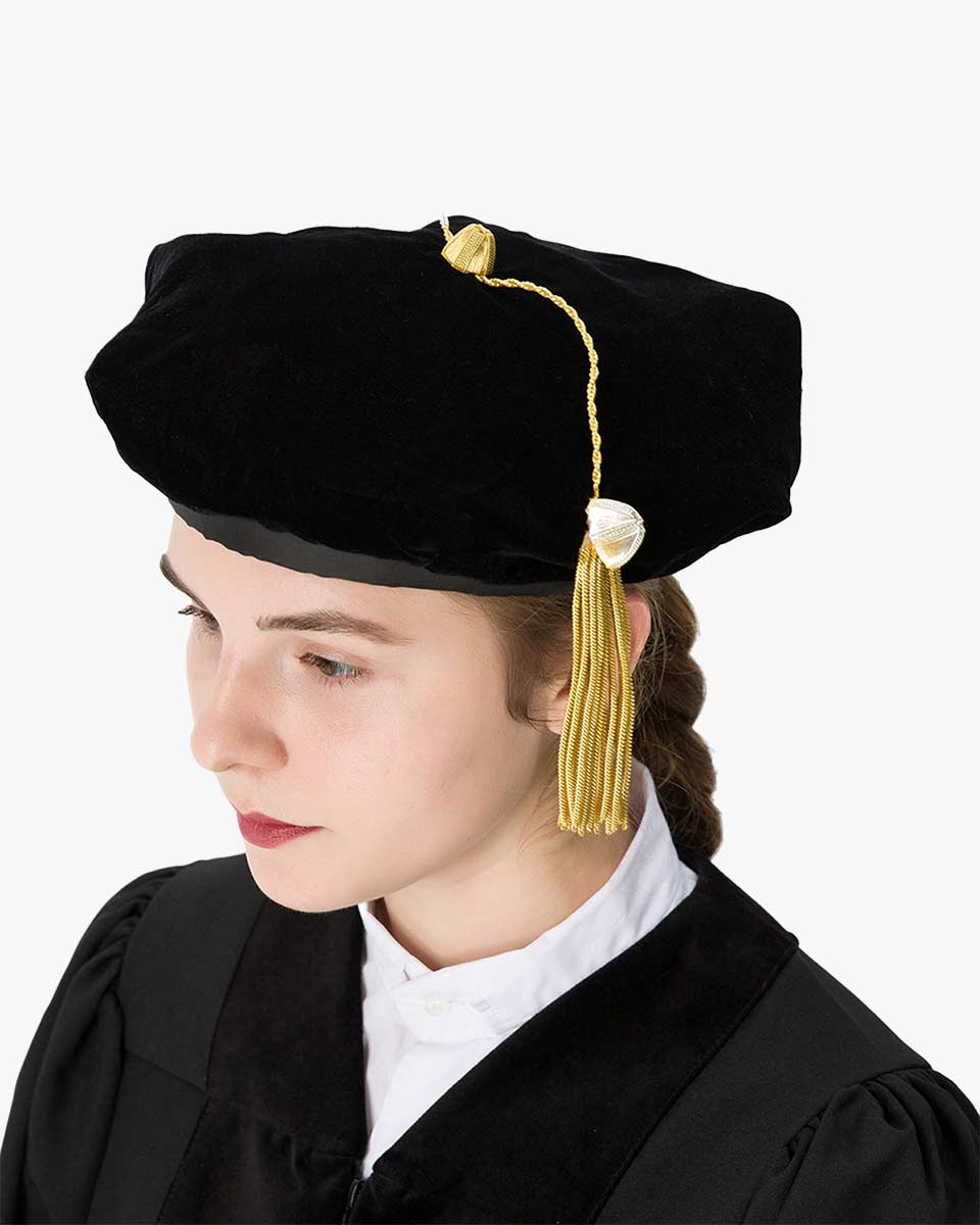 Black Deluxe Doctorate Tam – 4-6-8 Sided Available