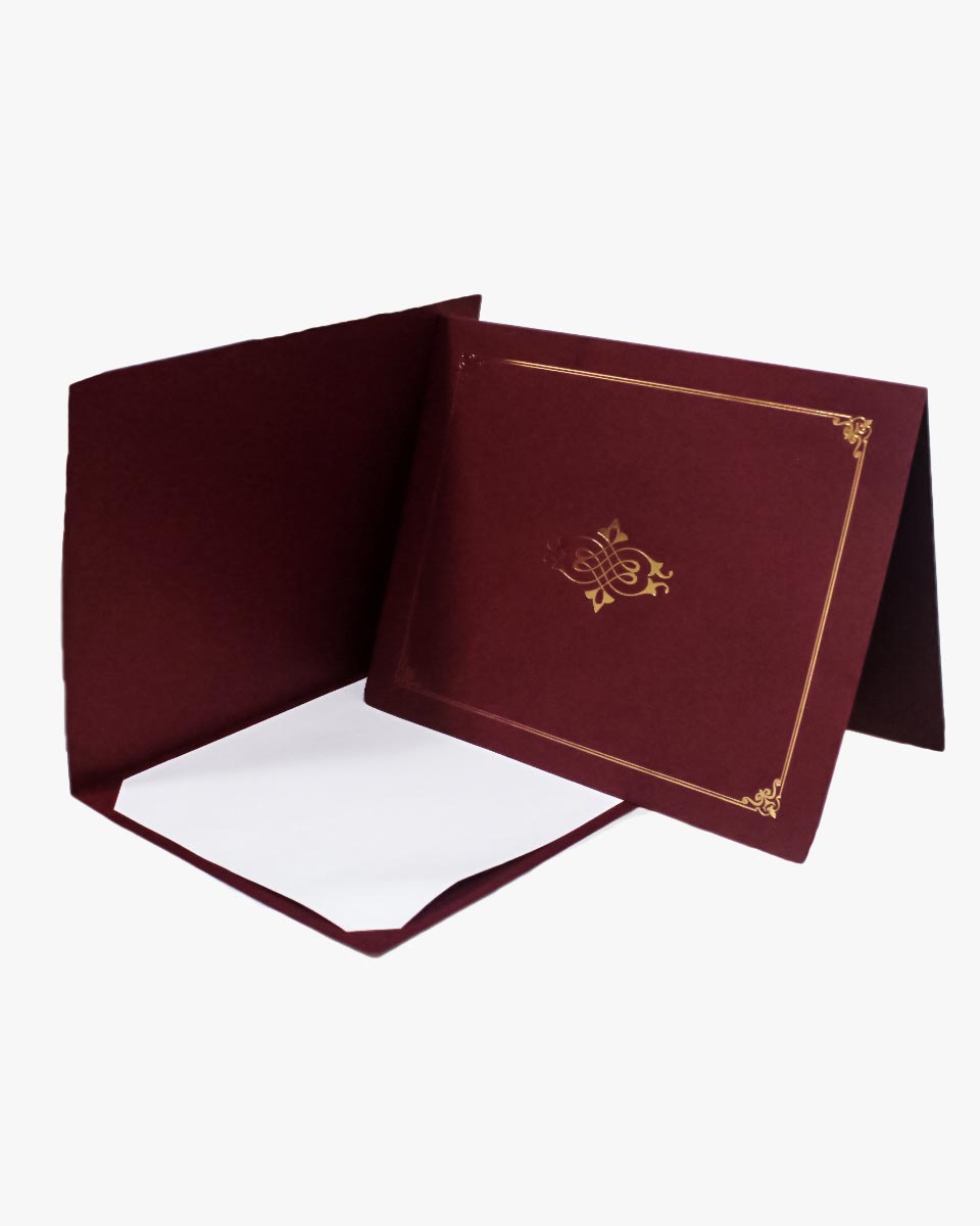 5 Pack Certificate Holder with Gold Foil Imprint Fit 8 1-2" x 11" Diplomas