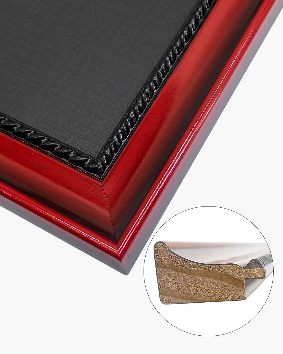 Certificate Solid Wood Frame with Intricate Black Rope Detail for 8.5"*11"/11"*14" - 10 Colors Available