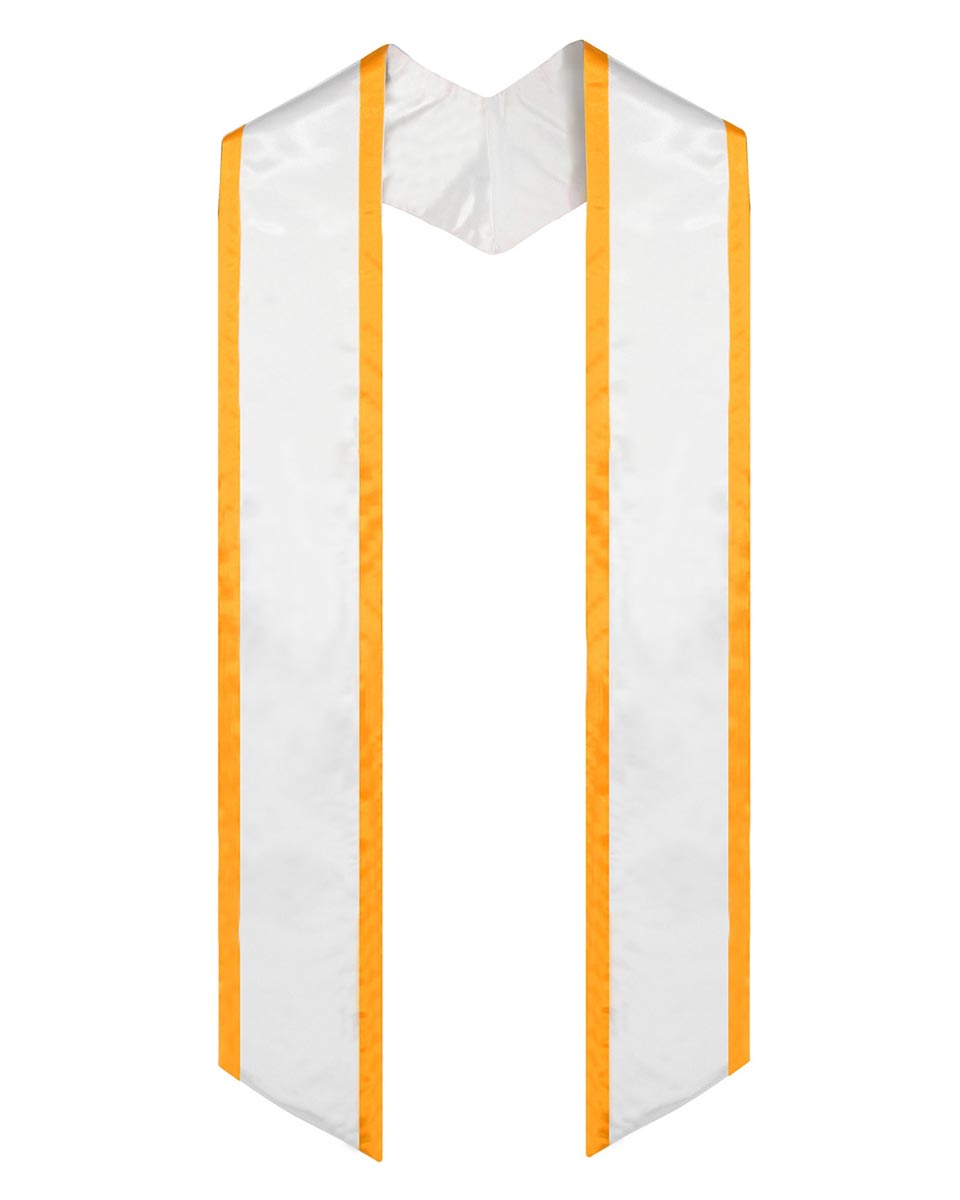 Graduation Stole Angled End With Trim - 11 Colors Available