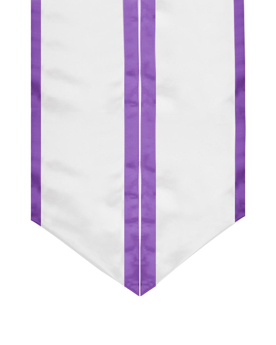 Graduation Stole Angled End With Trim - 11 Colors Available