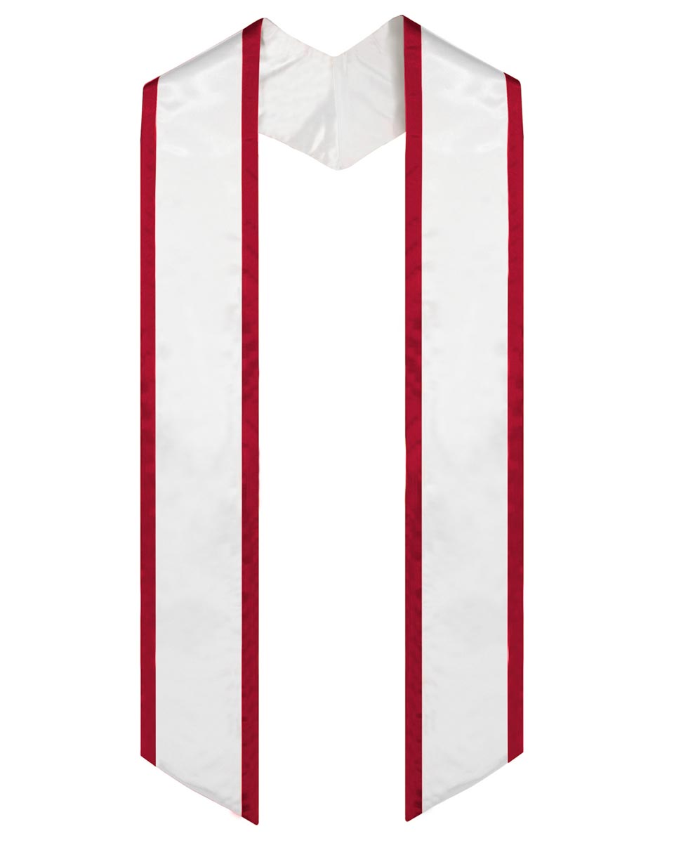Graduation Stole Angled End With Trim - 11 Colors Available