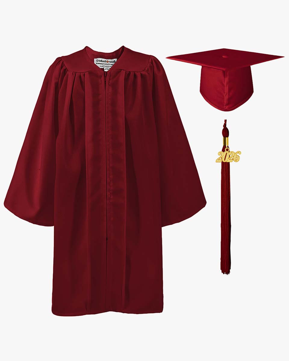 Matte Kindergarten Cap, Gown & Tassel Package – 12 Colors Available