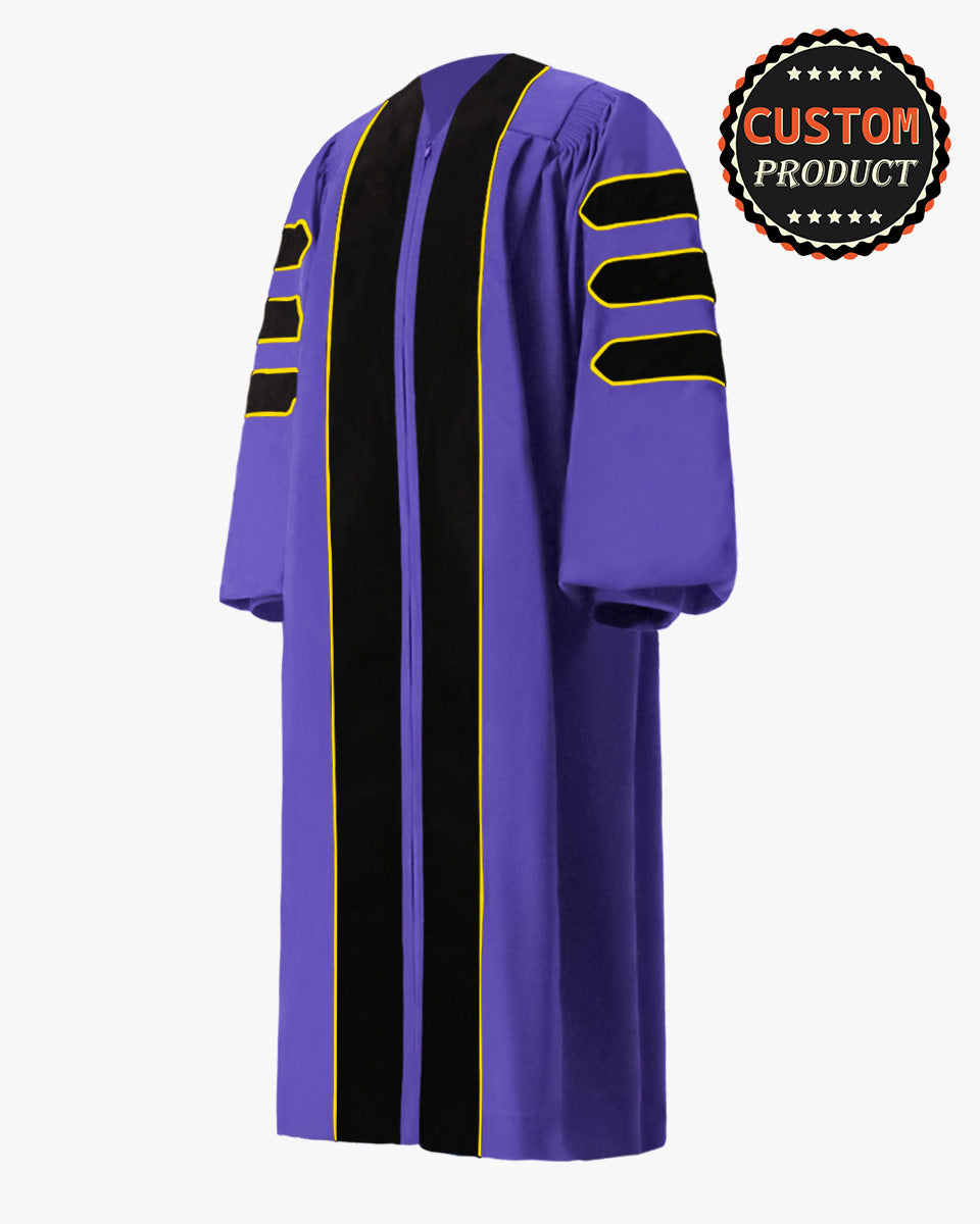 Custom Deluxe Doctoral Gown - Velvet Split