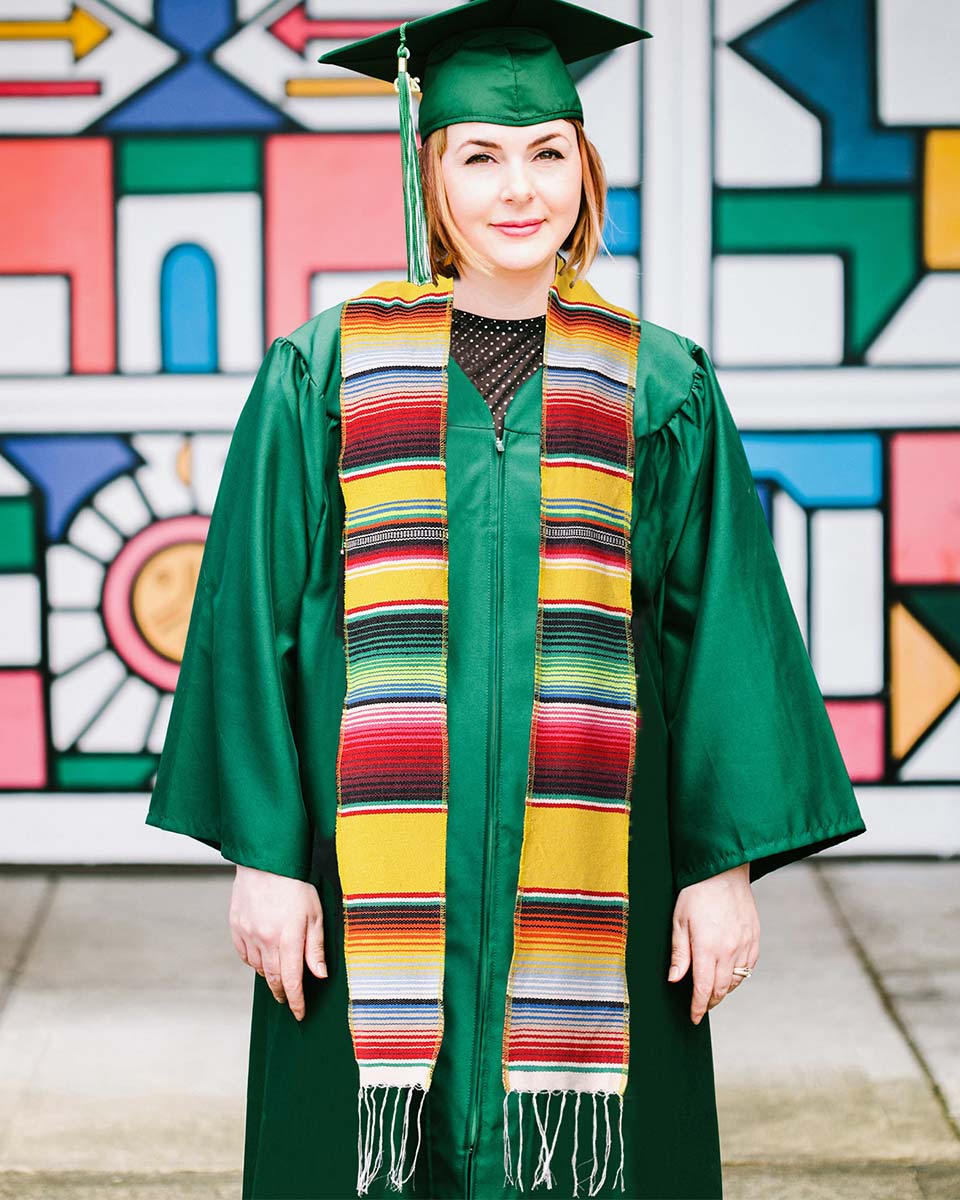 Mexican Serape Graduation Stole with White Tassel - 7 Colors Available
