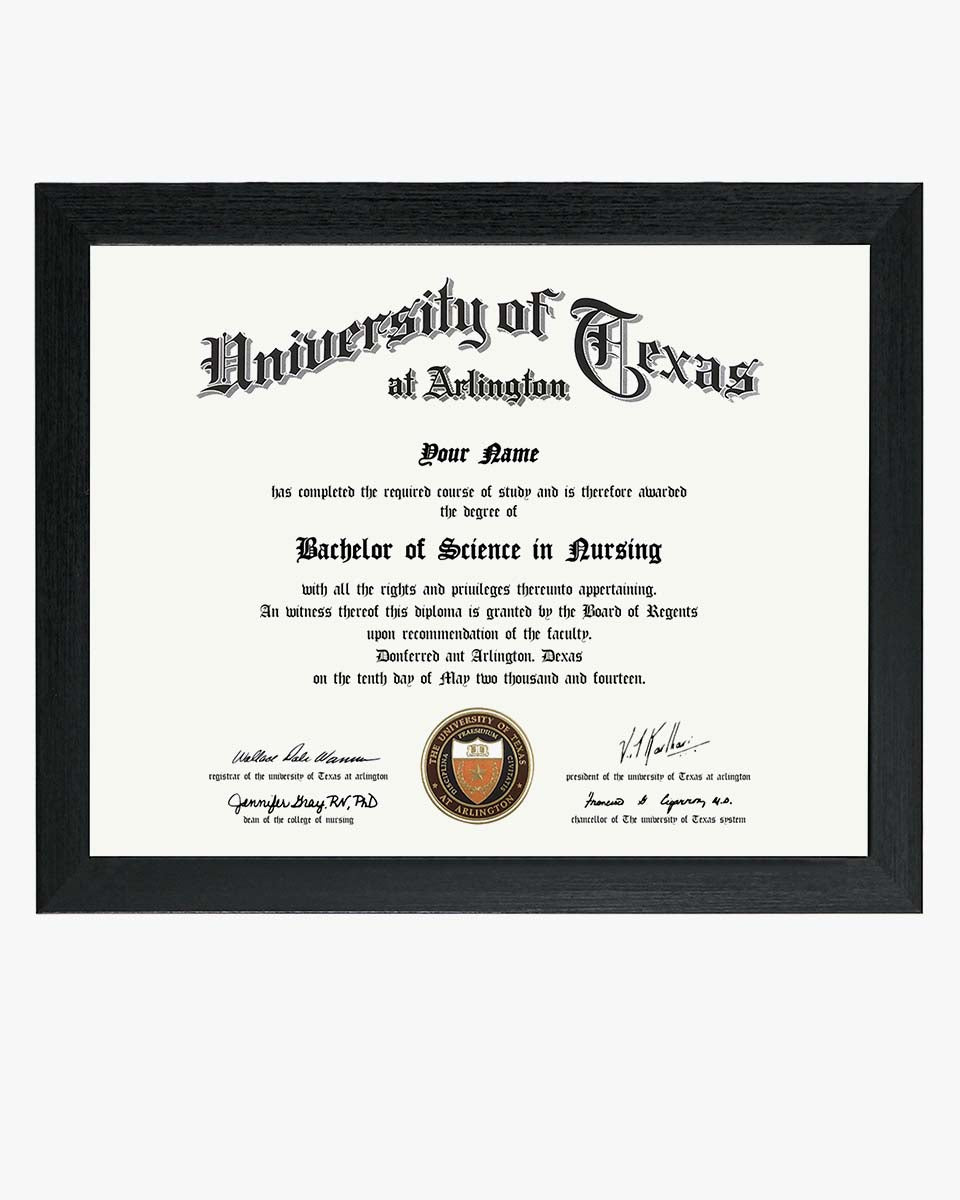 Certificate Diploma Frame Black with High Definition Glass - 8.5'' x 11'' - 11" x 14" - A4 Size