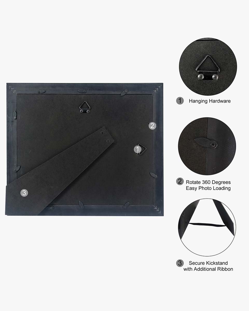 Certificate Document Solid Wood Frame with Intricate Black Rope Detail 8.5"*11" - 2 Colors Available