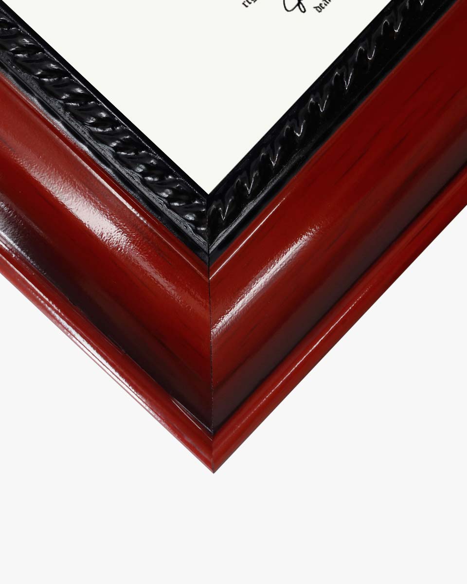 Certificate Document Solid Wood Frame with Intricate Black Rope Detail 8.5"*11" - 2 Colors Available