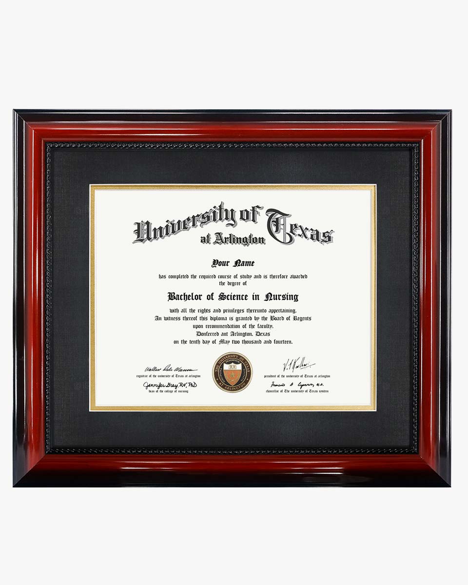 Certificate Solid Wood Frame with Intricate Black Rope Detail for 11"*14"/15"*18" - 10 Colors Available