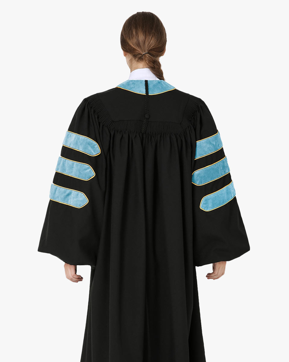 Deluxe Doctoral Tam, Gown & Hood Package - Light Blue