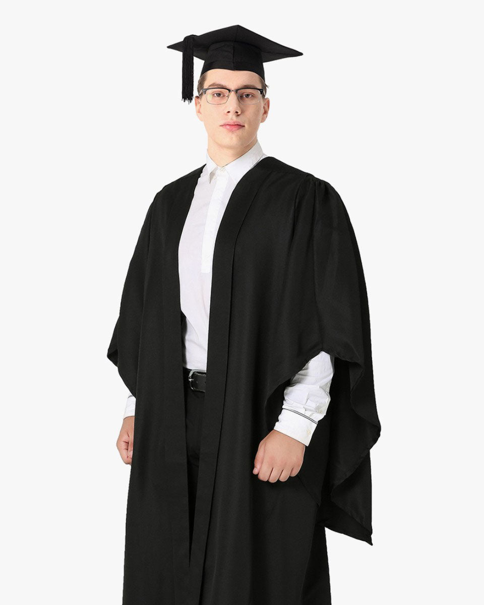 Deluxe Fluted Bachelor Graduation Gown & Mortarboard