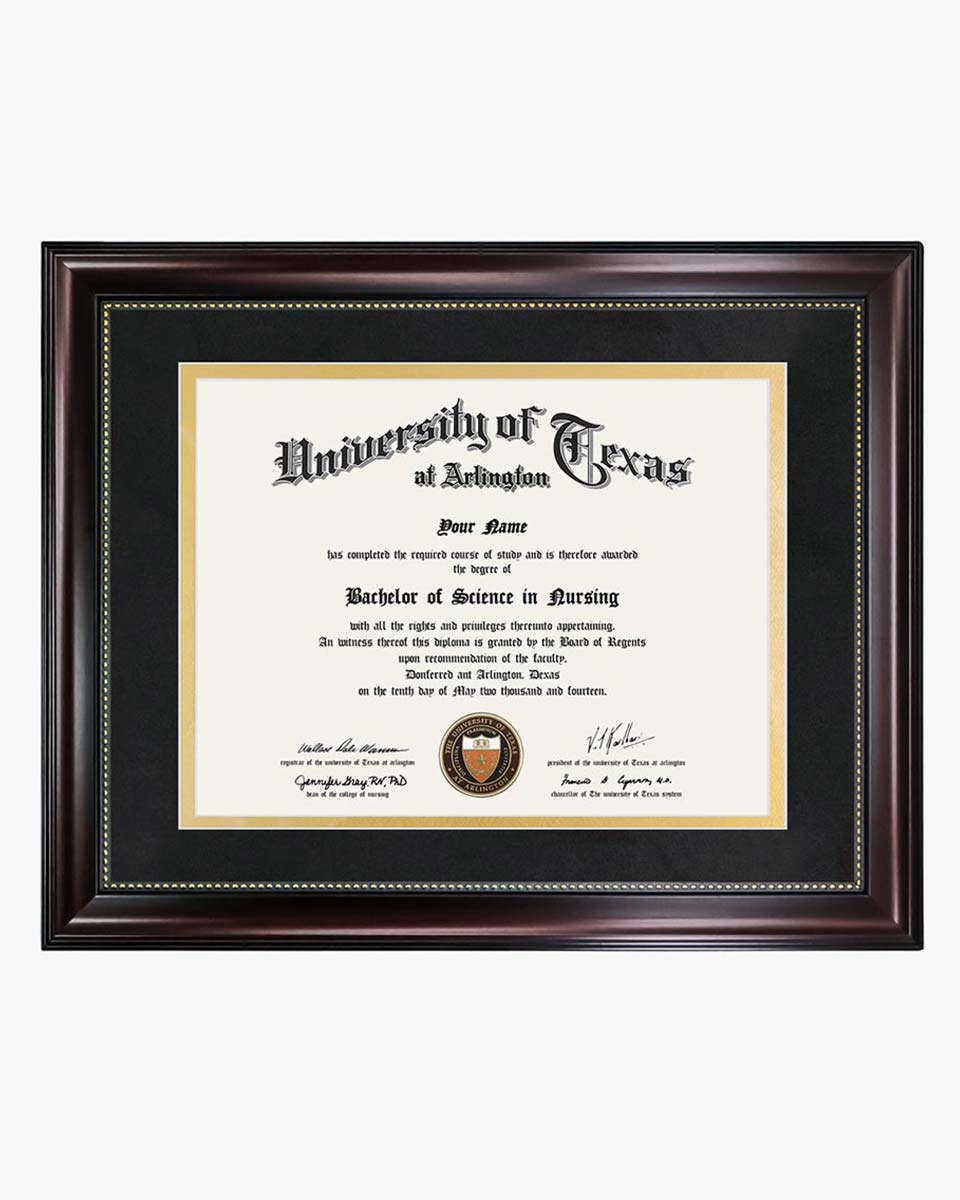 Certificate Recycled Polystyrene Frame with Black Gold Double Mat for 8.5"*11" - 2 Colors Available