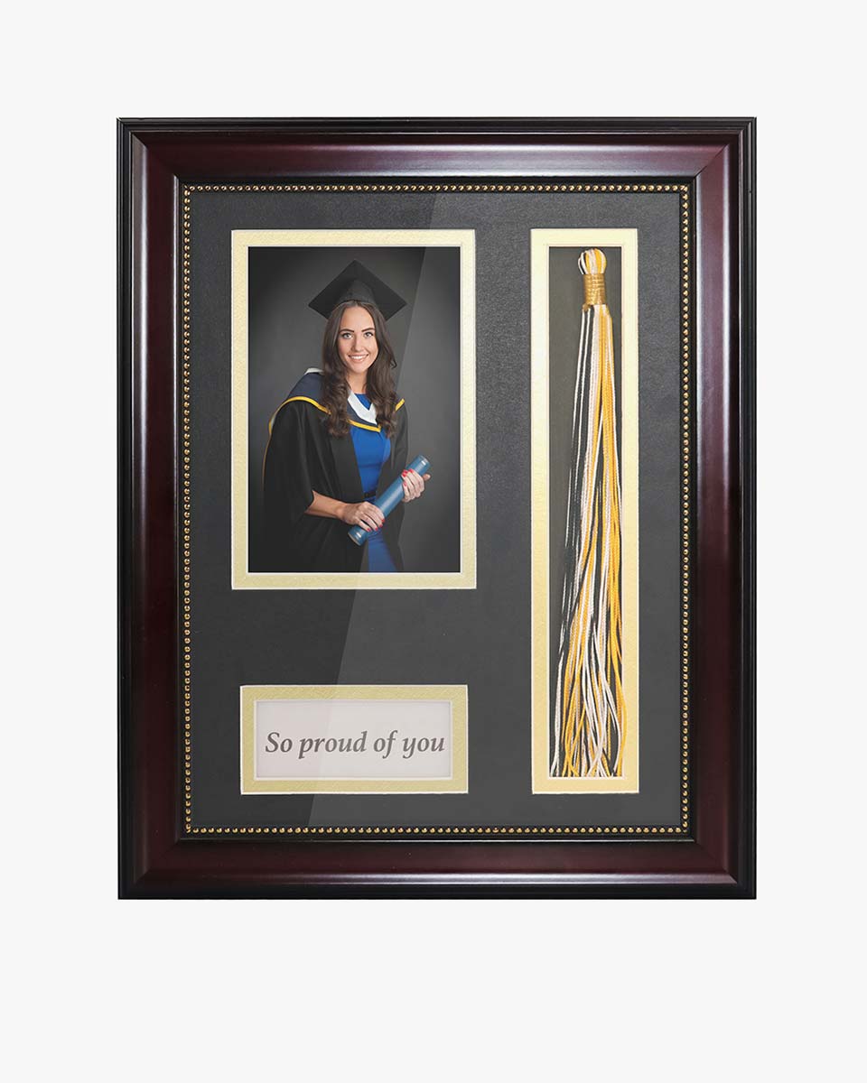 Graduation Shadow Box Frame for Photo with Tassel Insert - 3 Sizes Available