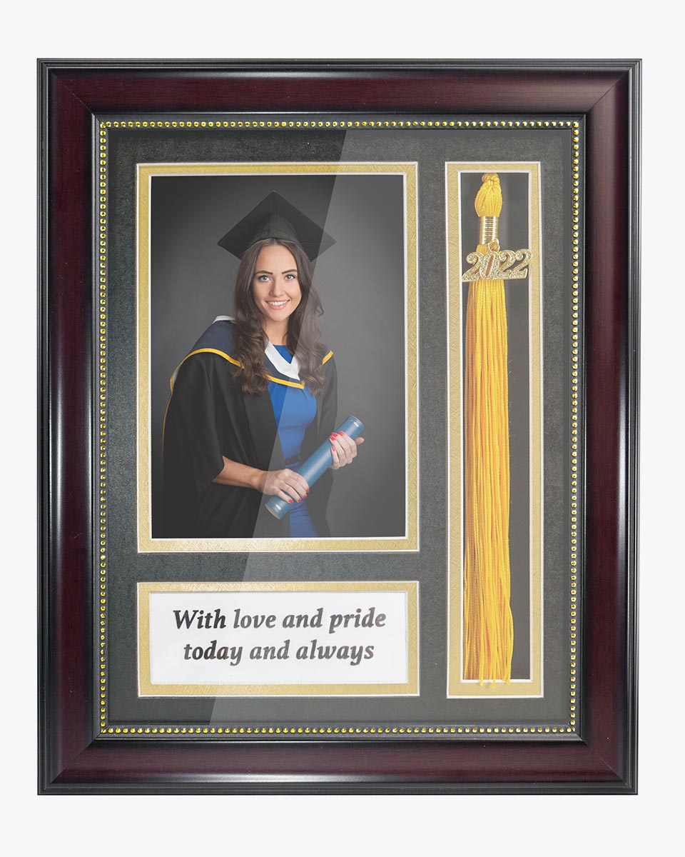 Graduation Shadow Box Frame for Photo with Tassel Insert - 3 Sizes Available