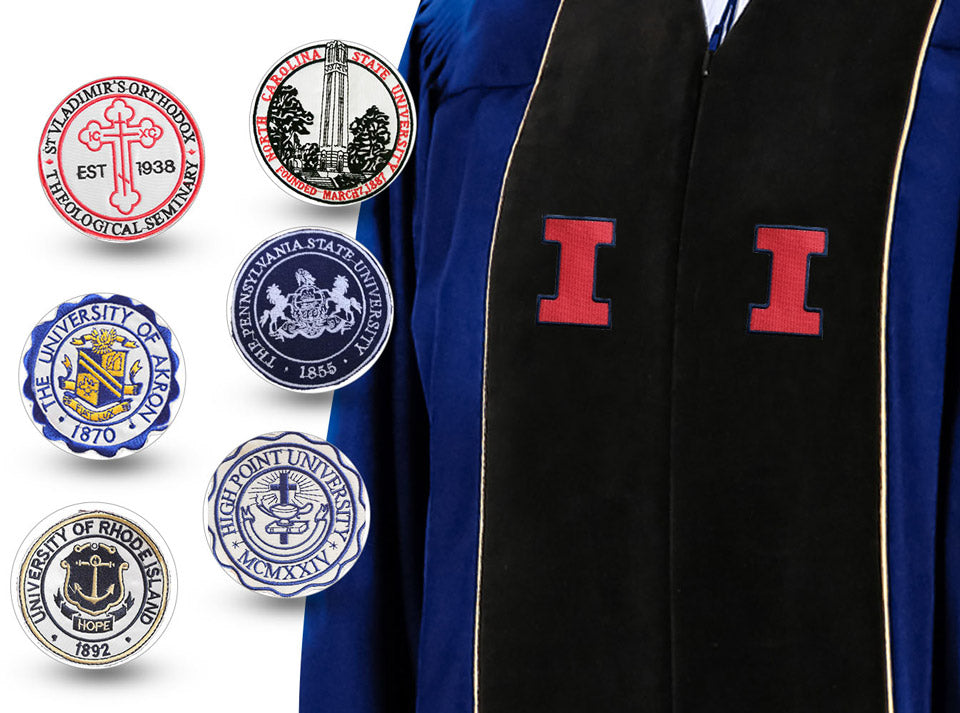 Custom Deluxe Split Velvet Doctoral Gown, Tam & Hood Package