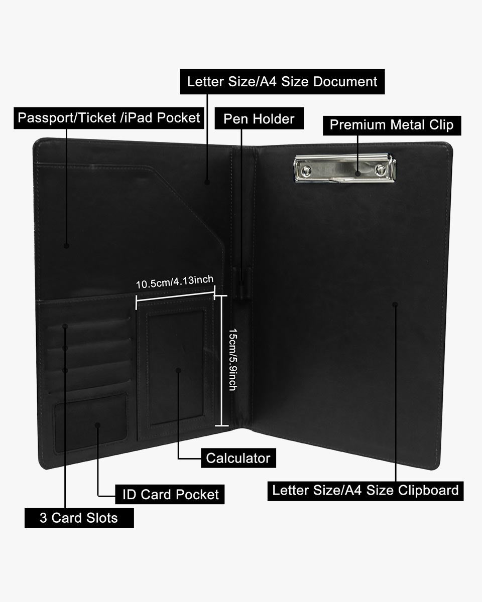 Multifunctional Business Open Portfolio Padfolio PU Leather Folder with A4 Size - 3 Colors Available