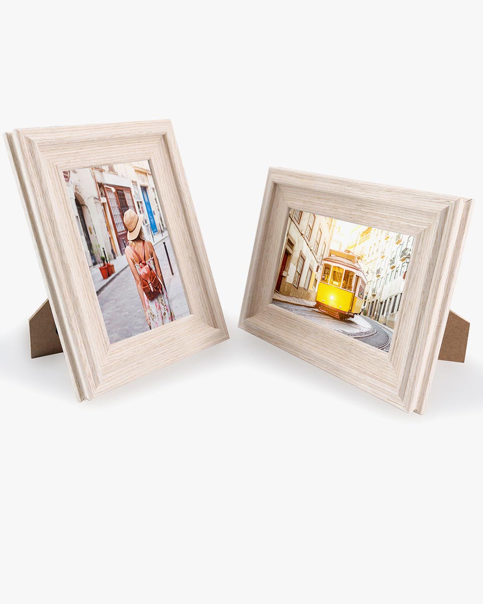 White Wood Photo Frames with Real Glass Pack of 2 - 4 Sizes Available