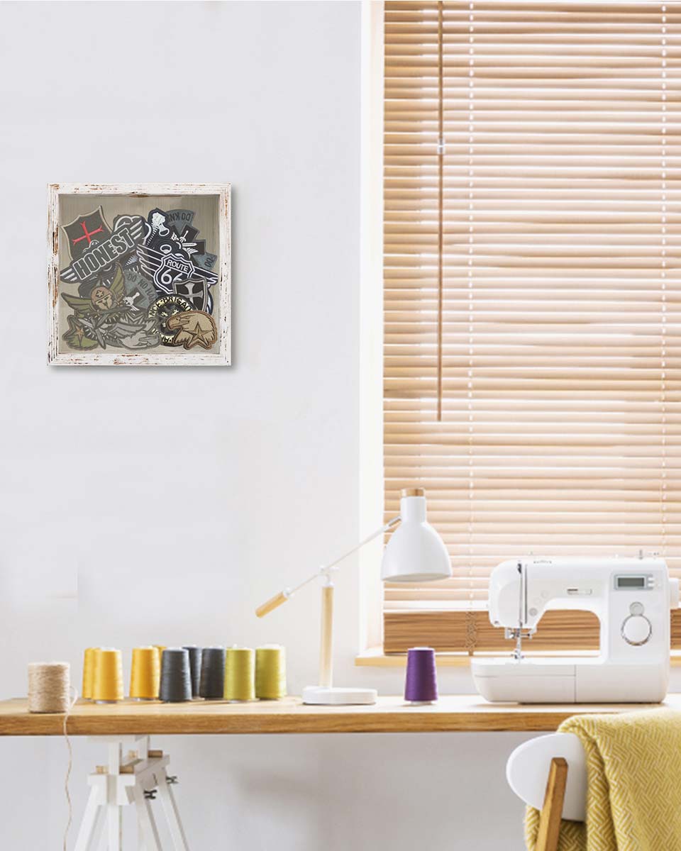 Shadow Box Frame White Wood Collection Case With Slot on top - 5 Sizes Available