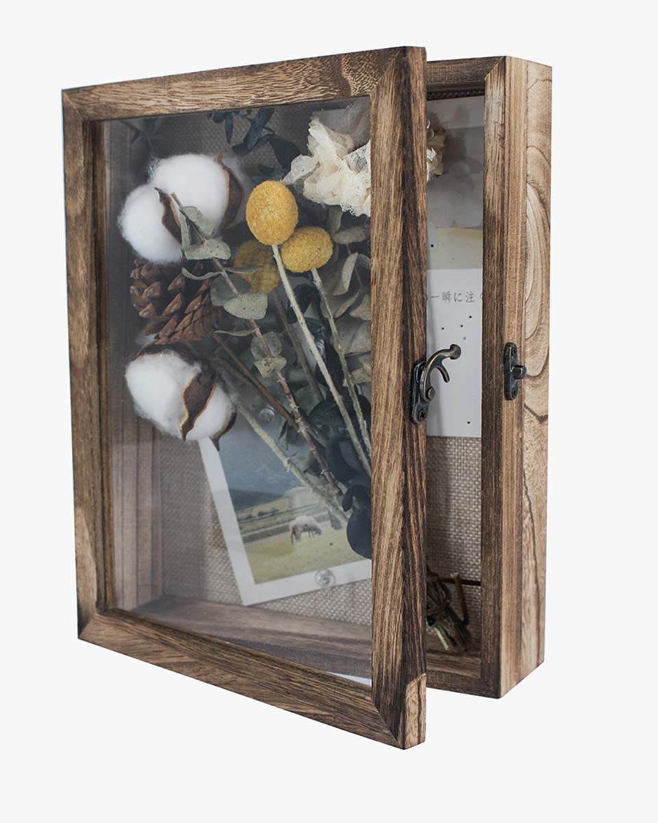 Carbonized Black Shadow Box Frame Real Glass Window Door with Hinge - 6 Sizes Available