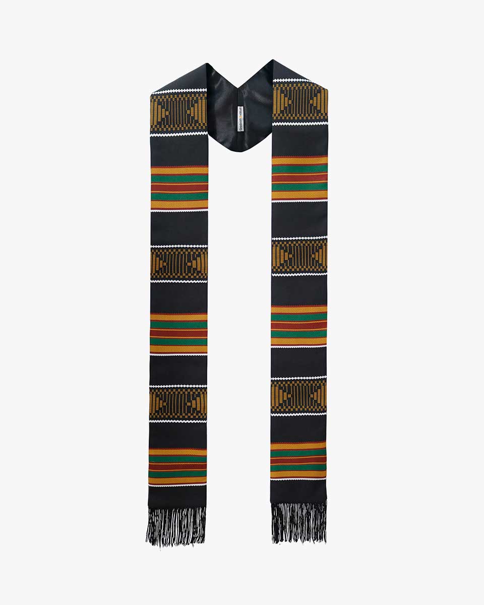 Kente Graduation Stole with Black Tassel Kente Graduation Stole with Black Tassel