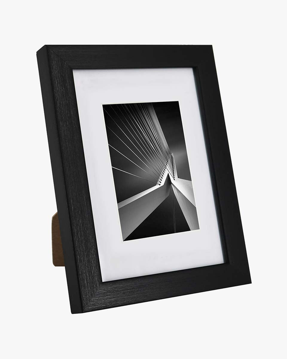 Photo Frame Black with High Definition Glass, Pack of 2 - 4" x 6" - 5" x 7" - 8" x 10" Size