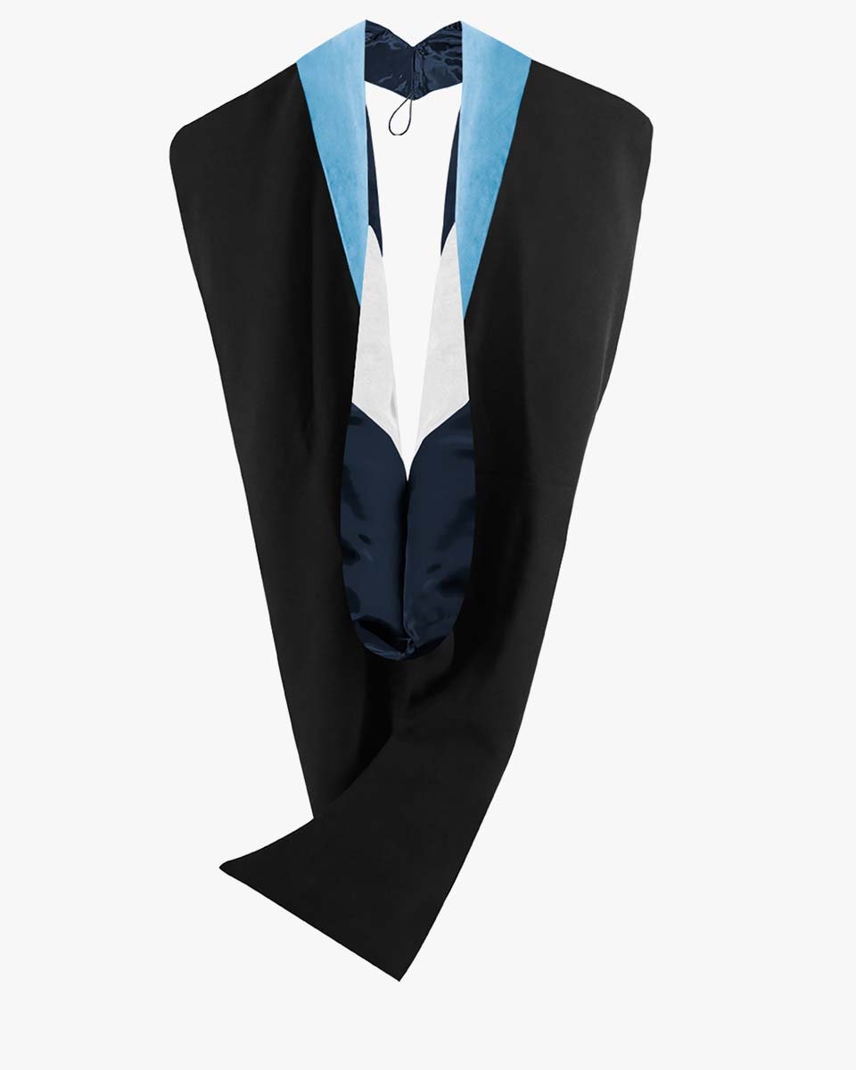 Deluxe Bachelor Hood - 24 Color Combinations Available LightBlueNavyWhite Deluxe Bachelor Hood - 24 Color Combinations Available LightBlueNavyWhite